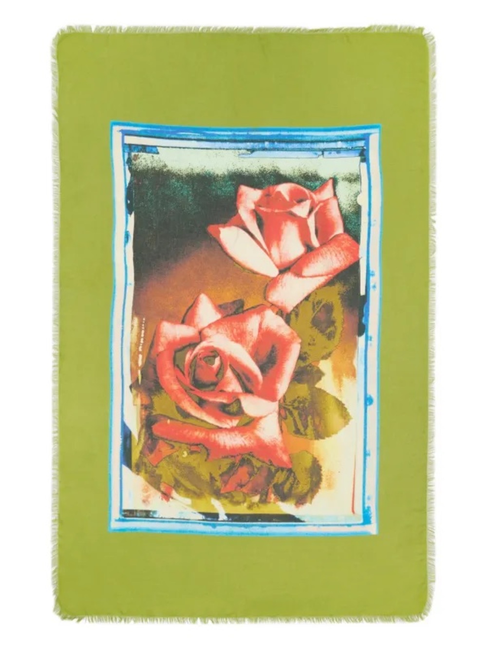 Jean Paul Gaultier Green Sarong with Pink Rose Print